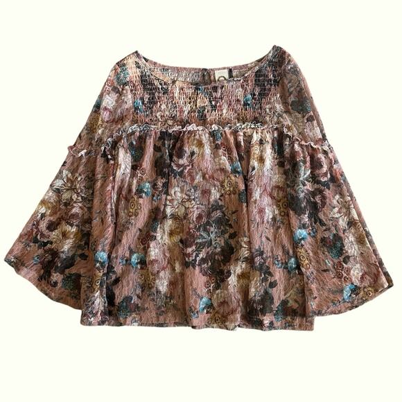 Anthropologie Tops - Anthropologie Akemi + Kin Floral Lace Smocked Patrizia Blouse